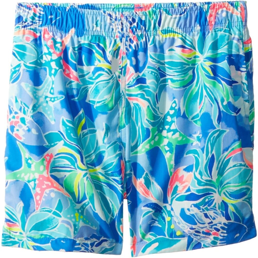 Lilly Pulitzer‎ Boy's Capri Trunks Bennett Bennett Blue/Celestial Seas MD (6/7)